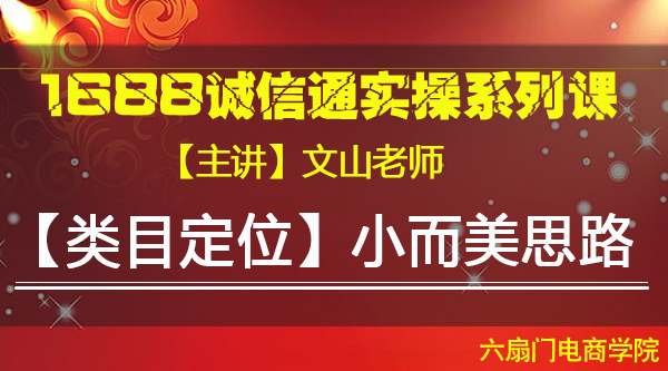 VIP系列课《类目定位-小而美思路》文山